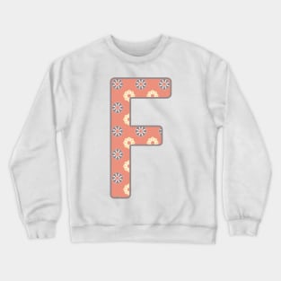 MONOGRAM LETTER F PINK FLORAL TYPOGRAPHY DESIGN Crewneck Sweatshirt